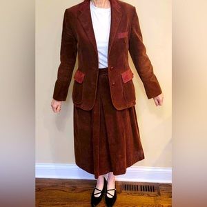 Vintage Casual Corner Corduroy Suit Jacket and Skirt